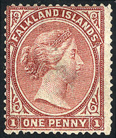 FALKLAND ISLANDS/MALVINAS: Sc.1, 1879 1p. Unwatermarked, Mint Original Gum, Small Thin Else VF, Catalog Value US$850. - Islas Malvinas
