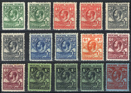 FALKLAND ISLANDS/MALVINAS: Sc.54/61, 1929/31 George V With Penguin And Whale, ½p. To 2/6, Of Several Values There Are Mo - Islas Malvinas