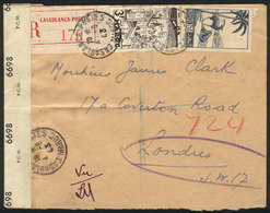 FRENCH MOROCCO: Registered Cover Sent From Casablanca To London On 4/AU/1943, With British Censor Label, VF Quality! - Otros & Sin Clasificación