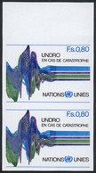 UNITED NATIONS - GENEVE: Sc.82, 1979 80c. Seismography, Rare IMPERFORATE PAIR, MNH, Excellent Quality! - Sonstige & Ohne Zuordnung