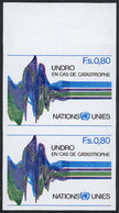 UNITED NATIONS - GENEVE: Sc.82, 1979 80c. Seismography, Rare IMPERFORATE PAIR, MNH, Excellent Quality! - Autres & Non Classés