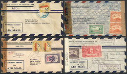 NICARAGUA: 16 Covers Sent To Argentina Between 1942 And 1944, All With Censor Marks, Very Good And Interesting Postages, - Nicaragua