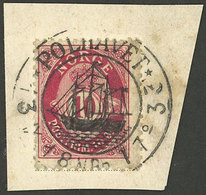 NORWAY: 10o. Stamp On Fragment Of A Postcard With 1917 Cancel Of A POLAR EXPEDITION, Excellent Quality! - Sonstige & Ohne Zuordnung