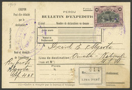 PERU: Circa 1924, Dispatch Note For A Parcel Sent From Lima To USA, Franked With 1S., VF Quality And Very Interesting! E - Perú