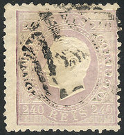 PORTUGAL: Sc.49, 1870/84 240R. Light Violet, Perforation 12½, Used, Fine Quality, Rare, Catalog Value US$1,050. - Andere & Zonder Classificatie