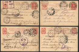 RUSSIA: 10 Postal Cards Sent To Brazil Between 1915 And 1916, Interesting Postal And Censor Marks (some With Brazilian C - Other & Unclassified