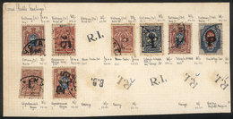 RUSSIA: Old Card With 8 Used Stamps, Fine To VF General Quality, Very Interesting! - Andere & Zonder Classificatie