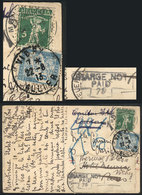 SWITZERLAND: COMPLEX ROUTE: Postcard Sent From Montreaux (Switzerland) On 10/AU/1913 Franked With 5c., Forwarded Several - Otros & Sin Clasificación