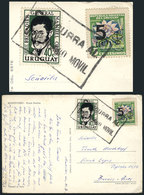 URUGUAY: Postcard Sent From Montevideo To Argentina With Interesting Rectangular "CONCURRA AL DISPENSARIO MOVIL" Cancel, - Uruguay