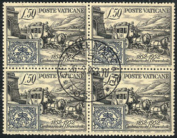 VATICAN: Yvert 173, 1952 Stamp Centenary, Beautiful Used Block Of 4, Excellent Quality! - Sonstige & Ohne Zuordnung