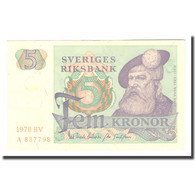 Billet, Suède, 5 Kronor, 1978, 1978, KM:51d, TTB - Svezia