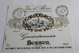 Etiquette Neuve Vin D Alsace  Gewurztraminer  Besser 13o - Gewürztraminer