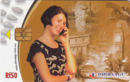 MALDIVES - Woman, Chip CHT08,CN :340MLDGIB, Used - Maldive