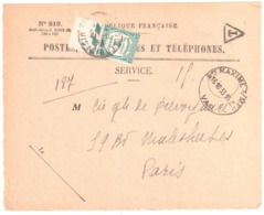 Ste MAXIME S/ MER Ob 1933 Horoplan Lautier A5 Devant Enveloppe 819 Recommandée Valeurs Non Recouvrées Paris Taxe 60 Preo - Handstempel