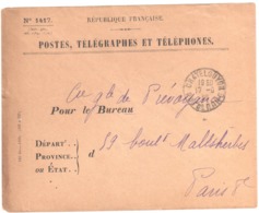CHATELGUYON Puy De Dôme Ob 1931 Enveloppe De Service 1417 - Handstempel