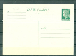 FRANCE - TYPE MARIANNE DE CHEFFER - 1611-CP1 0,30 Vert Sur Beige (Pas Voyagée) - Cartes Postales Repiquages (avant 1995)