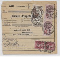 1937 - COLIS POSTAUX D'ALSACE - BULLETIN Avec FISCAL 1F + AFR. De STRASBOURG => WASSELONNE - Cartas & Documentos