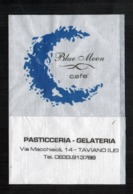 Serviette Papier Paper Napkin Tovagliolino Caffè Bar Blue Moon Cafè Italy Bar Pasticceria Gelateria - Werbeservietten