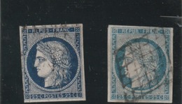 France N°4 Oblitéré Premier Choix Bleu Clair Er Bleu Foncé - 1849-1850 Ceres