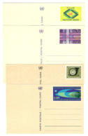 NATIONS UNIES LOT DE 4 ENTIERS POSTAUX - UNITED NATIONS - Colecciones & Series