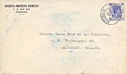Hong Kong 1938 Commercial Cover To Netherlands With 25 C. George VI - Storia Postale