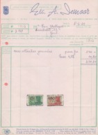 1951: Factuur Van ## Ets. A. DEMOOR, Meibloemstraat, 18-20, GENT ##  Aan ## Mr. VAN AUTRYVE, Tuinstraat, 23, GENT ## - Printing & Stationeries
