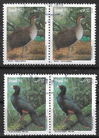 1995 Brasil Fauna Aves Macucu Manon 4v. Parejas - Perdiz Pardilla & Colín