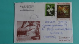 French Polynesia (Polynesie Française) To Austria (Autriche) Bora Bora 1991-  2 Stamps Air Mail Illustreted Cover - Covers & Documents