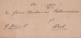 Preussen Brief L2 Camen 25.8. Gel. Nach Werl - Lettres & Documents