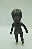 Vintage DOLL : African Black Doll - 20cm - Made In Germany - Original - 1940 - Vinyl - Rubber - Soft Plastic - Action Man