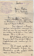 VP15.757 - PARIS 1927 - Police - Lettre Du Commissariat De Police Du Quartier De Plaisance - 14 ème Arrondissement - Polizei