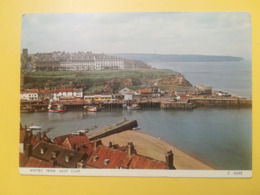 CARTOLINA POSTCARD INGHILTERRA ENGLAND 1978 WHITBY EAST CLIFF BOLLO REGINA ELISABETTA  OBLITERE YORK ETICHETTA - Whitby