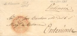 D.P. 4. 1848. Carta De La Almunia A Onteniente. - ...-1850 Prephilately