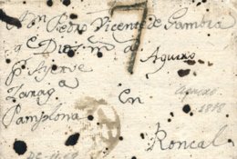 D.P. 4. 1818. Carta De Ayerbe A Roncal. Porteo 7. - ...-1850 Prephilately