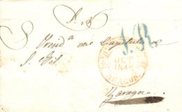 D.P. 4. 1848. Carta De Huesca A Zaragoza. Porteo 1 Rl. - ...-1850 Prephilately