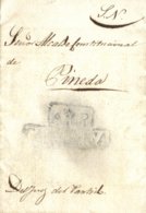 D.P. 5. 1845. Carta De Arenys De Mar A Pineda. Marca P.E. 1, Habitual Estampación En Seco. Rarísima Y Más Con Fecha Inéd - ...-1850 Prephilately