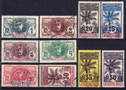 Haut-Sénégal Et Niger 1906 Lot De La Série Général Faidherbe Et Palmiers Yv 1-5, 7-10, 13, Oblitérés O - Oblitérés