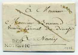 P52P MOYENVIC + FRANC (cintré) / Dept Meurthe/ 1811 /  RRR - 1801-1848: Précurseurs XIX