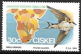 Ciskei (South Africa) - MNH - 1984 -   Greater Striped Swallow    Cecropis Cucullata - Hirondelles