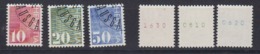Switzerland 1970 Automatenmarken 3v Used 1st Day / With Number On Backside (44854A) - Rollen