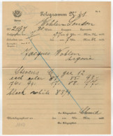 TELEGRAMM   N°  41  DEL   1897     DA  WOHLEN    PER  LONDON    (VIAGGIATO) - Telegraafzegels