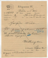 TELEGRAMM   N°  19383  DEL  1877   DA  WOHLEN    PER    PARIS     (VIAGGIATO) - Telegraafzegels