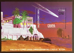 Ghana 1989 Halley’s Comet Surcharged Minisheet MNH - Ghana (1957-...)