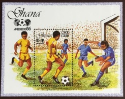 Ghana 1989 World Cup Surcharged Minisheet MNH - Ghana (1957-...)