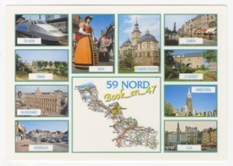 {82095} 59 Nord , Carte Et Multivues ; Denain , Saint Amand Les Eaux , Cambrai , Valenciennes , Hazebrouck , Lille - Cartes Géographiques