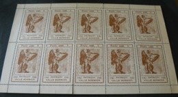 1945  VALLE BORMIDA  C.L.N  _  SET OF NEWS 10 STAMPS OF 5 CENTS / MINIFOGLIO 10 FRANCOBOLLI INTEGRI - Comitato Di Liberazione Nazionale (CLN)