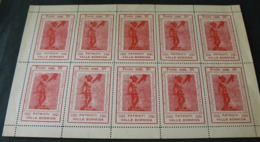 1945  C.L.N  VALLE BORMIDA _ SET 10 NEWS STAMPS OF 20 CENTS._ MINIFOGLIO  10 FRANCOBOLLI DA 20 CENT. - Comitato Di Liberazione Nazionale (CLN)