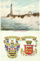 UK BLACKPOOL 1910, Very Rare Superb Mint Coloured Postcard Storm At Blackpool - Blackpool