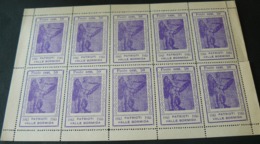 1945  C.L.N  VALLE BORMIDA _ SET 10 NEWS STAMPS OF 50 CENTS._ MINIFOGLIO  10 FRANCOBOLLI DA 50 CENT. - Nationales Befreiungskomitee