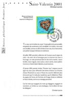 Notice Philatélique Premier Jour 27 Janvier 2001 Saint Valentin - Documents Of Postal Services